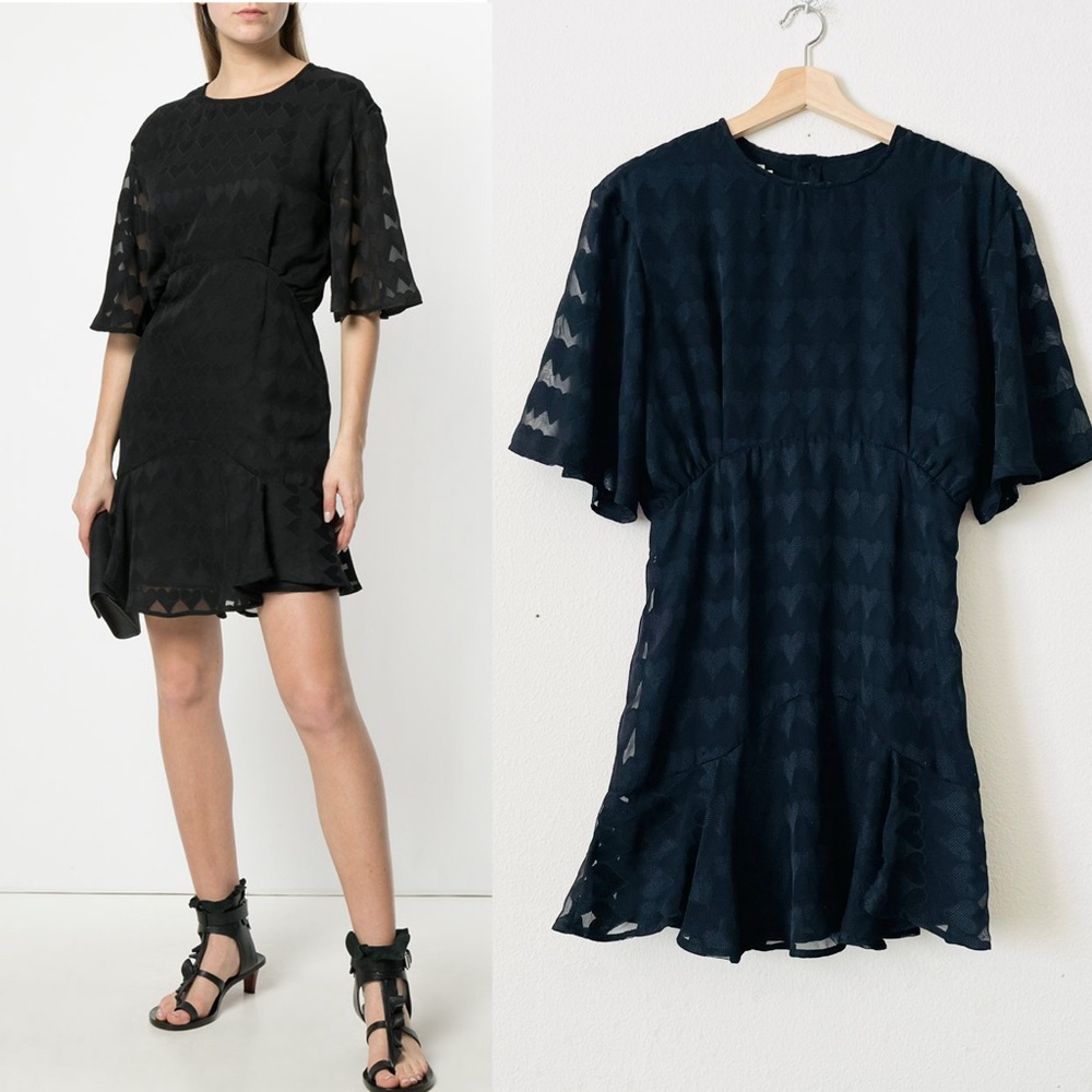 Maison Kitsune Paris SIZE 38 black heart mini dress